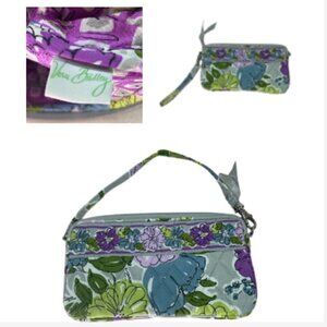 Vera Bradley purple floral wristlet mini bag
